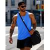 imageMAGCOMSEN Mens UPF 50 Tank Top Quick Dry Summer Workout Muscle Sleeveless Shirts for Swim Beach Bodybuilding10azure