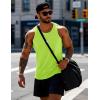 imageMAGCOMSEN Mens UPF 50 Tank Top Quick Dry Summer Workout Muscle Sleeveless Shirts for Swim Beach Bodybuilding11fluorescent Green