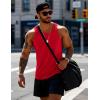 imageMAGCOMSEN Mens UPF 50 Tank Top Quick Dry Summer Workout Muscle Sleeveless Shirts for Swim Beach Bodybuilding12tomato Red