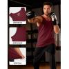 imageMAGCOMSEN Mens UPF 50 Tank Top Quick Dry Summer Workout Muscle Sleeveless Shirts for Swim Beach Bodybuilding15wine Red