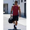 imageMAGCOMSEN Mens UPF 50 Tank Top Quick Dry Summer Workout Muscle Sleeveless Shirts for Swim Beach Bodybuilding15wine Red