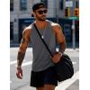 imageMAGCOMSEN Mens UPF 50 Tank Top Quick Dry Summer Workout Muscle Sleeveless Shirts for Swim Beach Bodybuilding17dark Grey