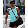 imageMAGCOMSEN Mens UPF 50 Tank Top Quick Dry Summer Workout Muscle Sleeveless Shirts for Swim Beach Bodybuilding18lake Blue