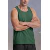 imageMAGCOMSEN Mens UPF 50 Tank Top Quick Dry Summer Workout Muscle Sleeveless Shirts for Swim Beach Bodybuilding20dark Green