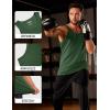 imageMAGCOMSEN Mens UPF 50 Tank Top Quick Dry Summer Workout Muscle Sleeveless Shirts for Swim Beach Bodybuilding20dark Green