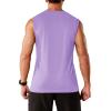 imageMAGCOMSEN Sleeveless Shirts for Men Dry Fit Running Tank Tops UPF 50 Active Workout Muscle Shirts Beach Swim Shirt Light Purple L