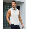 imageMAGCOMSEN White Tank Top Men Sleeveless Muscle Shirts Athletic Gym Workout Cut Off T Shirt Cotton Casual Summer Tank White XL