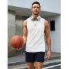 imageMAGCOMSEN White Tank Top Men Sleeveless Muscle Shirts Athletic Gym Workout Cut Off T Shirt Cotton Casual Summer Tank White XL