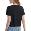 imageMAGCOMSEN Womens Crop Tops Basic Summer Cropped TShirts Loose Fit Cotton Short Sleeve UPF 50 Boxy Tee ShirtsBlack
