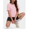 imageMAGCOMSEN Womens Crop Tops Basic Summer Cropped TShirts Loose Fit Cotton Short Sleeve UPF 50 Boxy Tee ShirtsLight Pink