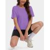imageMAGCOMSEN Womens Crop Tops Basic Summer Cropped TShirts Loose Fit Cotton Short Sleeve UPF 50 Boxy Tee ShirtsLight Purple