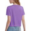 imageMAGCOMSEN Womens Crop Tops Basic Summer Cropped TShirts Loose Fit Cotton Short Sleeve UPF 50 Boxy Tee ShirtsLight Purple