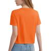 imageMAGCOMSEN Womens Crop Tops Basic Summer Cropped TShirts Loose Fit Cotton Short Sleeve UPF 50 Boxy Tee ShirtsOrange