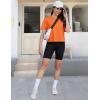 imageMAGCOMSEN Womens Crop Tops Basic Summer Cropped TShirts Loose Fit Cotton Short Sleeve UPF 50 Boxy Tee ShirtsOrange