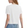imageMAGCOMSEN Womens Crop Tops Basic Summer Cropped TShirts Loose Fit Cotton Short Sleeve UPF 50 Boxy Tee ShirtsWhite