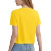 imageMAGCOMSEN Womens Crop Tops Basic Summer Cropped TShirts Loose Fit Cotton Short Sleeve UPF 50 Boxy Tee ShirtsYellow