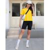 imageMAGCOMSEN Womens Crop Tops Basic Summer Cropped TShirts Loose Fit Cotton Short Sleeve UPF 50 Boxy Tee ShirtsYellow