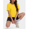 imageMAGCOMSEN Womens Crop Tops Basic Summer Cropped TShirts Loose Fit Cotton Short Sleeve UPF 50 Boxy Tee ShirtsYellow