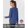 imageMAGCOMSEN Womens Sun Shirts SPF Long Sleeve Workout Tops Athletic UV Protection UPF 80 Quick Dry T ShirtBlue Grey