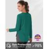 imageMAGCOMSEN Womens Sun Shirts SPF Long Sleeve Workout Tops Athletic UV Protection UPF 80 Quick Dry T ShirtEmerald Green
