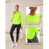 imageMAGCOMSEN Womens Sun Shirts SPF Long Sleeve Workout Tops Athletic UV Protection UPF 80 Quick Dry T ShirtFluorescent Green