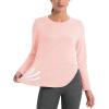 imageMAGCOMSEN Womens Sun Shirts SPF Long Sleeve Workout Tops Athletic UV Protection UPF 80 Quick Dry T ShirtLight Pink