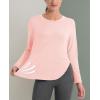 imageMAGCOMSEN Womens Sun Shirts SPF Long Sleeve Workout Tops Athletic UV Protection UPF 80 Quick Dry T ShirtLight Pink