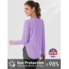 imageMAGCOMSEN Womens Sun Shirts SPF Long Sleeve Workout Tops Athletic UV Protection UPF 80 Quick Dry T ShirtLight Purple