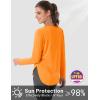 imageMAGCOMSEN Womens Sun Shirts SPF Long Sleeve Workout Tops Athletic UV Protection UPF 80 Quick Dry T ShirtOrange