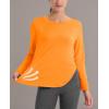 imageMAGCOMSEN Womens Sun Shirts SPF Long Sleeve Workout Tops Athletic UV Protection UPF 80 Quick Dry T ShirtOrange