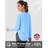 imageMAGCOMSEN Womens Sun Shirts SPF Long Sleeve Workout Tops Athletic UV Protection UPF 80 Quick Dry T ShirtSky Blue
