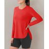 imageMAGCOMSEN Womens Sun Shirts SPF Long Sleeve Workout Tops Athletic UV Protection UPF 80 Quick Dry T ShirtTomato Red