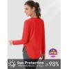 imageMAGCOMSEN Womens Sun Shirts SPF Long Sleeve Workout Tops Athletic UV Protection UPF 80 Quick Dry T ShirtTomato Red