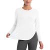 imageMAGCOMSEN Womens Sun Shirts SPF Long Sleeve Workout Tops Athletic UV Protection UPF 80 Quick Dry T ShirtWhite