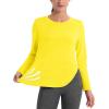 imageMAGCOMSEN Womens Sun Shirts SPF Long Sleeve Workout Tops Athletic UV Protection UPF 80 Quick Dry T ShirtYellow