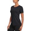 imageMAGCOMSEN Womens UPF 80 Short Sleeve TShirts Moisture Wicking Quick Dry Athletic Workout Rash Guard TopsBlack