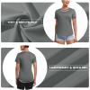 imageMAGCOMSEN Womens UPF 80 Short Sleeve TShirts Moisture Wicking Quick Dry Athletic Workout Rash Guard TopsGrey