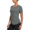 imageMAGCOMSEN Womens UPF 80 Short Sleeve TShirts Moisture Wicking Quick Dry Athletic Workout Rash Guard TopsGrey