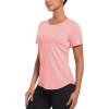 imageMAGCOMSEN Womens UPF 80 Short Sleeve TShirts Moisture Wicking Quick Dry Athletic Workout Rash Guard TopsL Pink