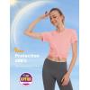 imageMAGCOMSEN Womens UPF 80 Short Sleeve TShirts Moisture Wicking Quick Dry Athletic Workout Rash Guard TopsL Pink