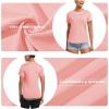 imageMAGCOMSEN Womens UPF 80 Short Sleeve TShirts Moisture Wicking Quick Dry Athletic Workout Rash Guard TopsL Pink