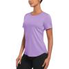 imageMAGCOMSEN Womens UPF 80 Short Sleeve TShirts Moisture Wicking Quick Dry Athletic Workout Rash Guard TopsL Purple