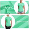 imageMAGCOMSEN Womens UPF 80 Short Sleeve TShirts Moisture Wicking Quick Dry Athletic Workout Rash Guard TopsM Green