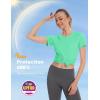 imageMAGCOMSEN Womens UPF 80 Short Sleeve TShirts Moisture Wicking Quick Dry Athletic Workout Rash Guard TopsM Green