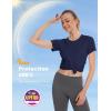 imageMAGCOMSEN Womens UPF 80 Short Sleeve TShirts Moisture Wicking Quick Dry Athletic Workout Rash Guard TopsNavy