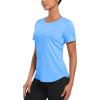 imageMAGCOMSEN Womens UPF 80 Short Sleeve TShirts Moisture Wicking Quick Dry Athletic Workout Rash Guard TopsS Blue