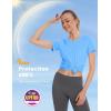 imageMAGCOMSEN Womens UPF 80 Short Sleeve TShirts Moisture Wicking Quick Dry Athletic Workout Rash Guard TopsS Blue