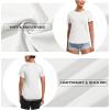 imageMAGCOMSEN Womens UPF 80 Short Sleeve TShirts Moisture Wicking Quick Dry Athletic Workout Rash Guard TopsWhite