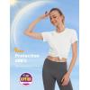 imageMAGCOMSEN Womens UPF 80 Short Sleeve TShirts Moisture Wicking Quick Dry Athletic Workout Rash Guard TopsWhite