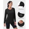 imageMAGCOMSEN Womens UPF 80 Workout Shirts Long Sleeve Atheltic TShirt Quick Dry Rash Guard Swim TopsBlack